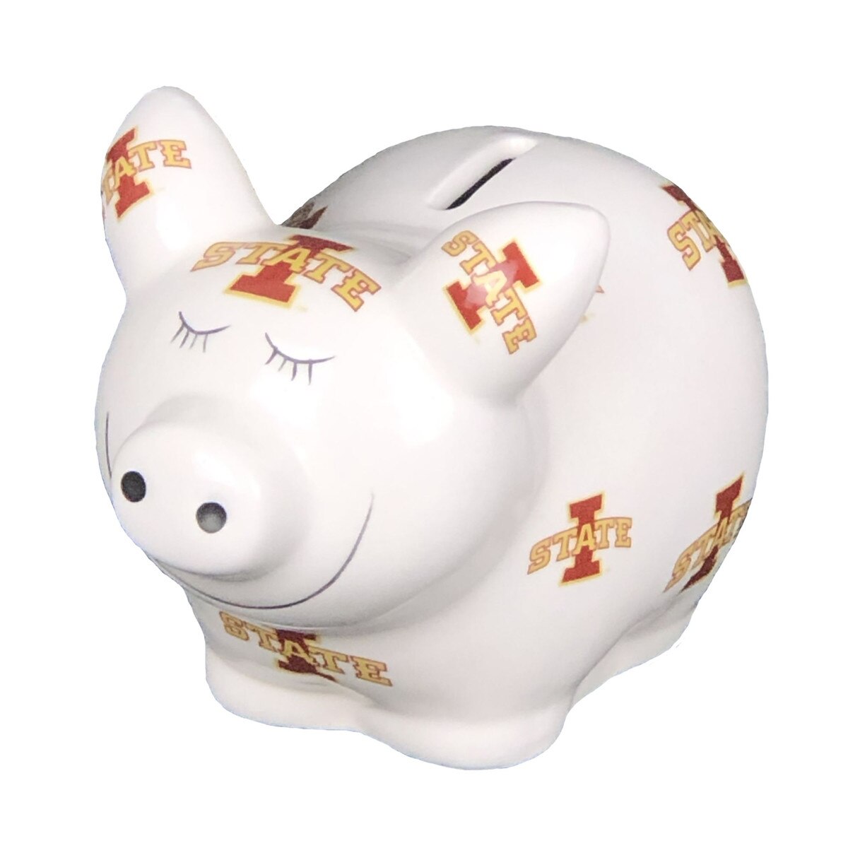 White I-State Piggy Bank (4.5"x6.5")